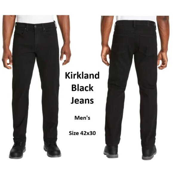 Kirkland Signature Men's Jeans Classic Black Casual Durable 5 Pocket Size 42x30 - Picture 1 of 14